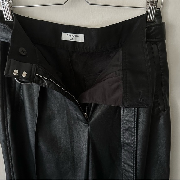Aritzia Babaton Vegan Leather Fall Barrel Trouser Pant in Black Size 8 - Picture 3 of 12